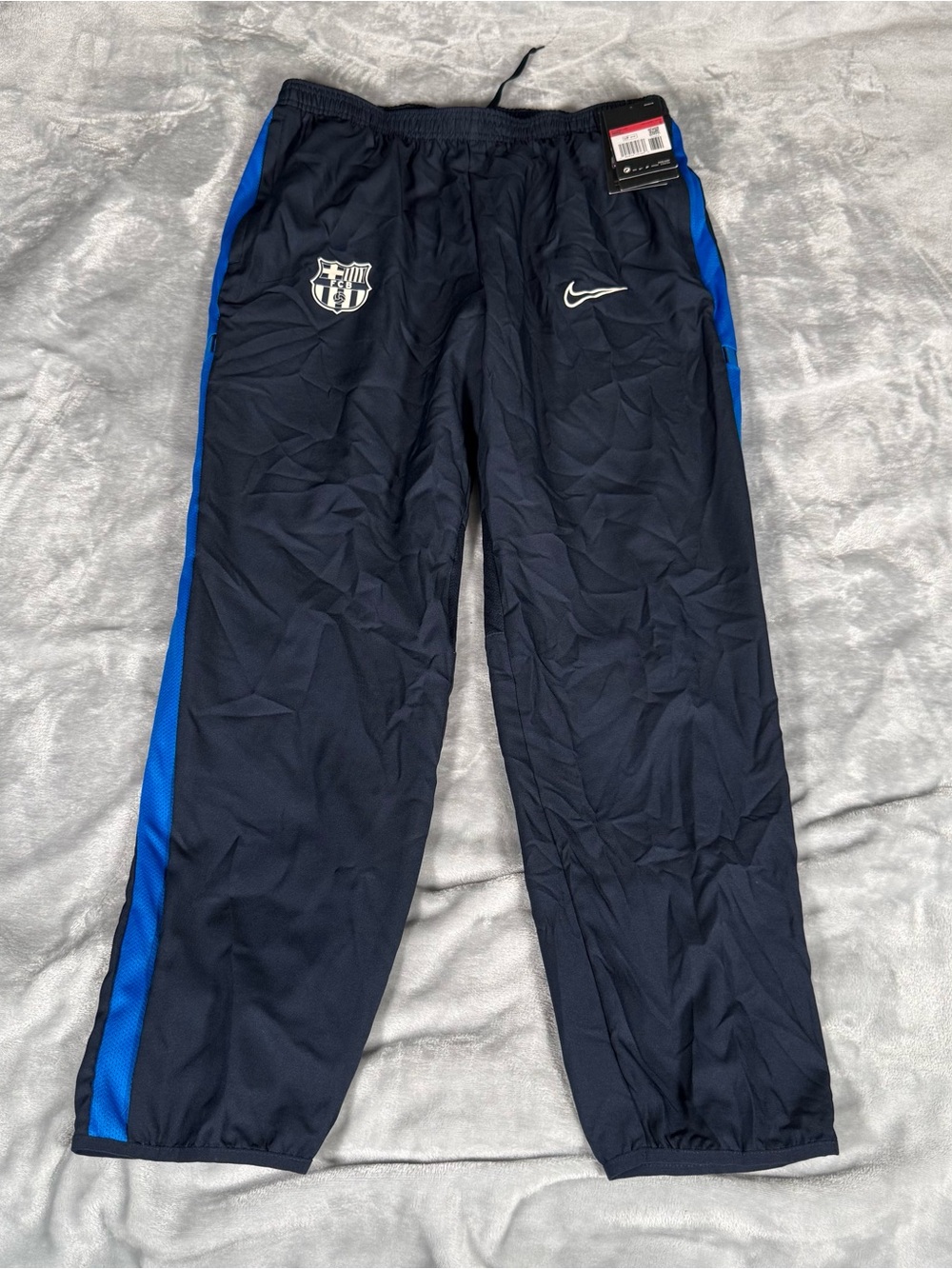 Nike FC Barcelona Athletic Pants Mens L 28” Tapered Fit Futbol Soccer NEW